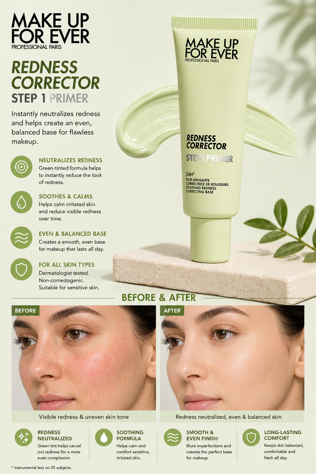MAKE UP FOR EVER - Redness Corrector Step -1 Primer